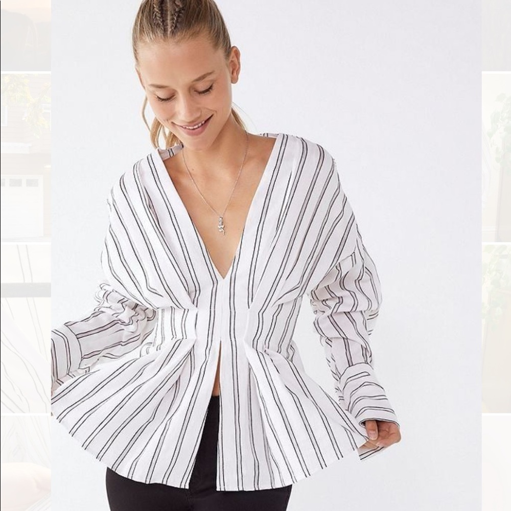 C/Meo Collective Moment Apart striped shirt blouse